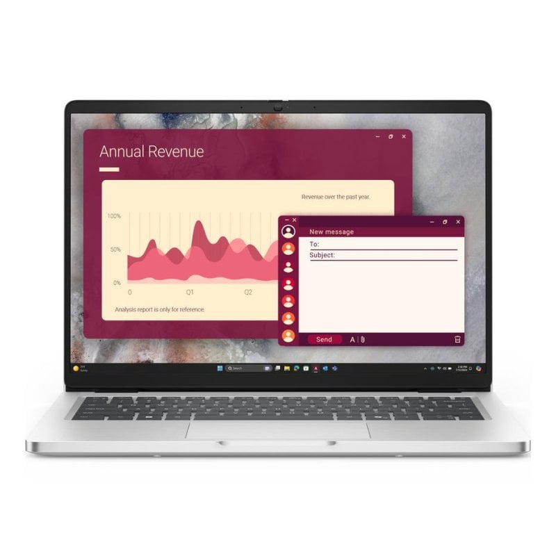 Ordinateur portable DELL Pro 14 PC14250 14" Écran IPS Intel Core Ultra 7 255U 16Go 512Go SSD Intel Graphiques Windows 11 Pro