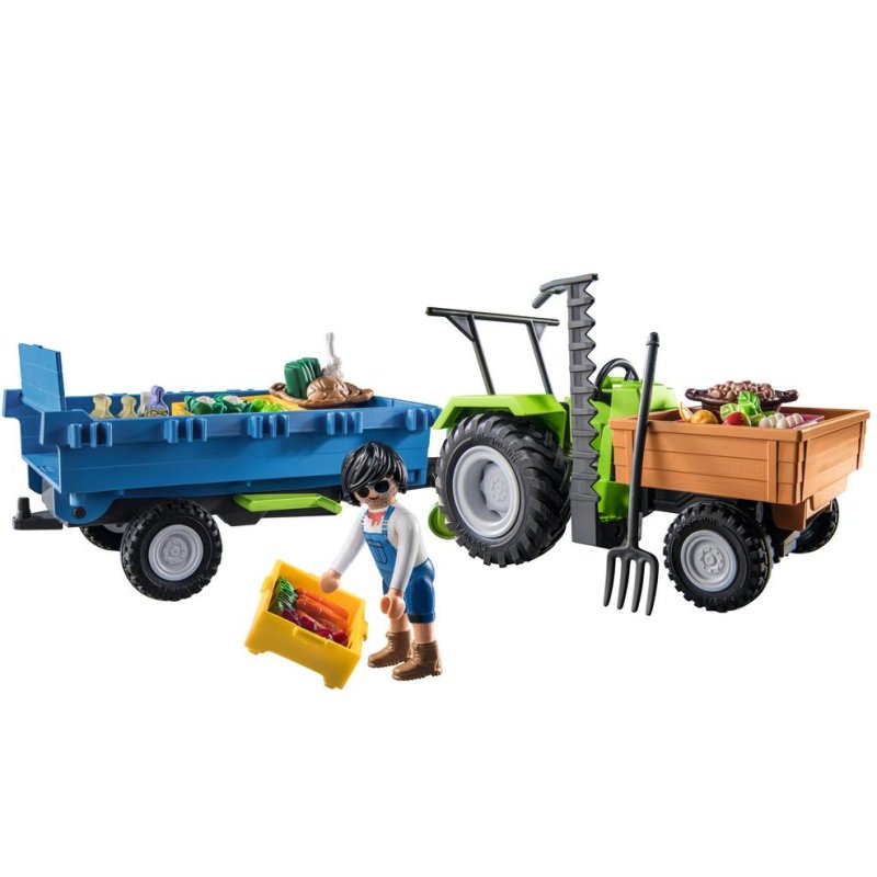 Figura de juguete Playmobil Country Tractor con remolque