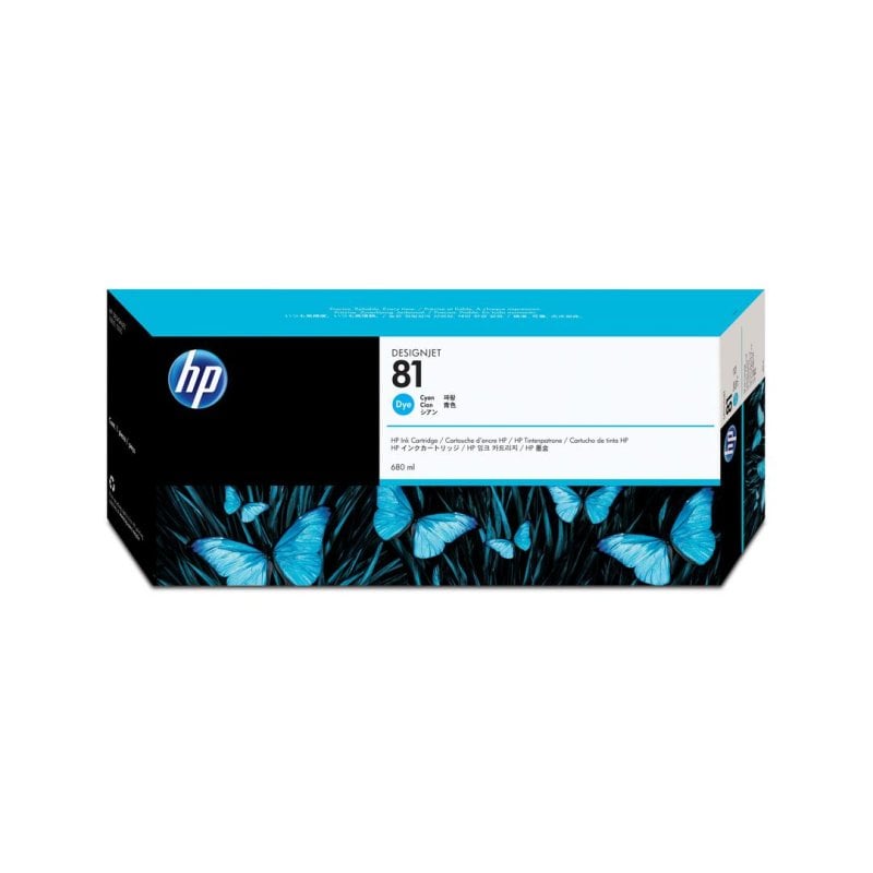 Cartouche d'encre Cyan HP 81 680 ml pour imprimantes HP Designjet