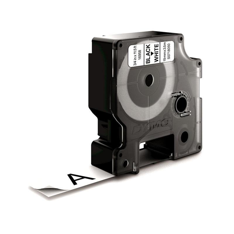 Cinta DYMO D1 Nylon Negro sobre Blanco 19mm x 3,5m Etiquetas Durables