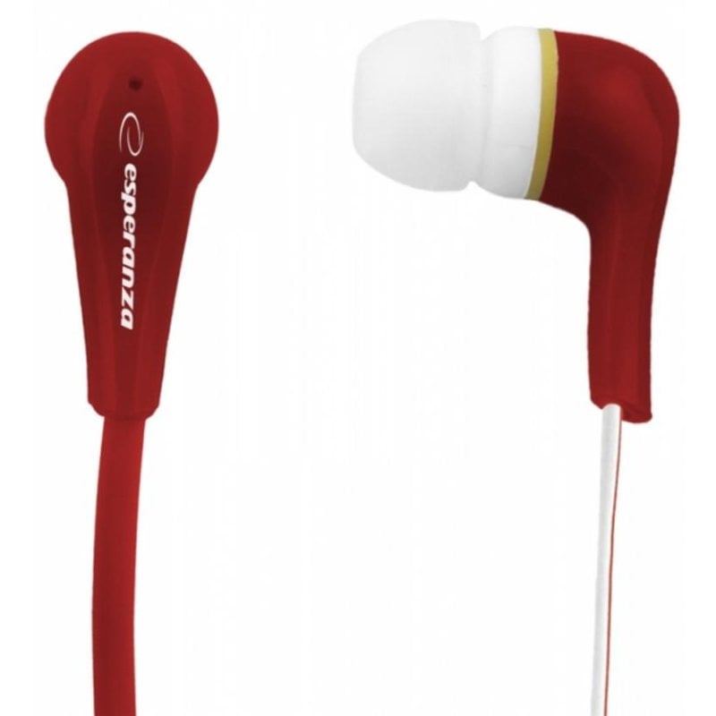 Auriculares Esperanza EH146R con cable Mini Jack 3,5 mm para música, rojos