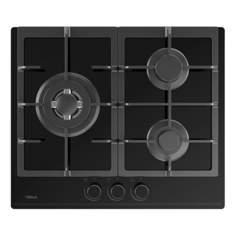 Piano cottura a gas Teka GBC 63110 Nero integrato 60 cm vetro ceramico 3 fuochi