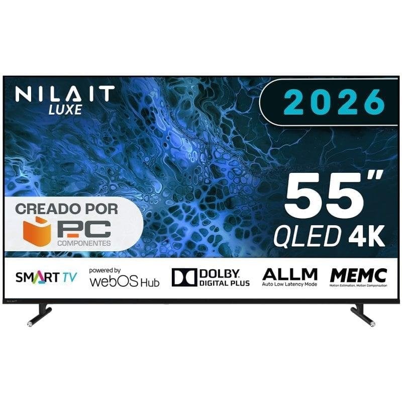 Nilait Luxe 55UD8004SWOS 55" QLED UHD 4K Smart TV WEBOS+Nilait Harmony Sound bar Barra de sonido 2.0 60W blanca