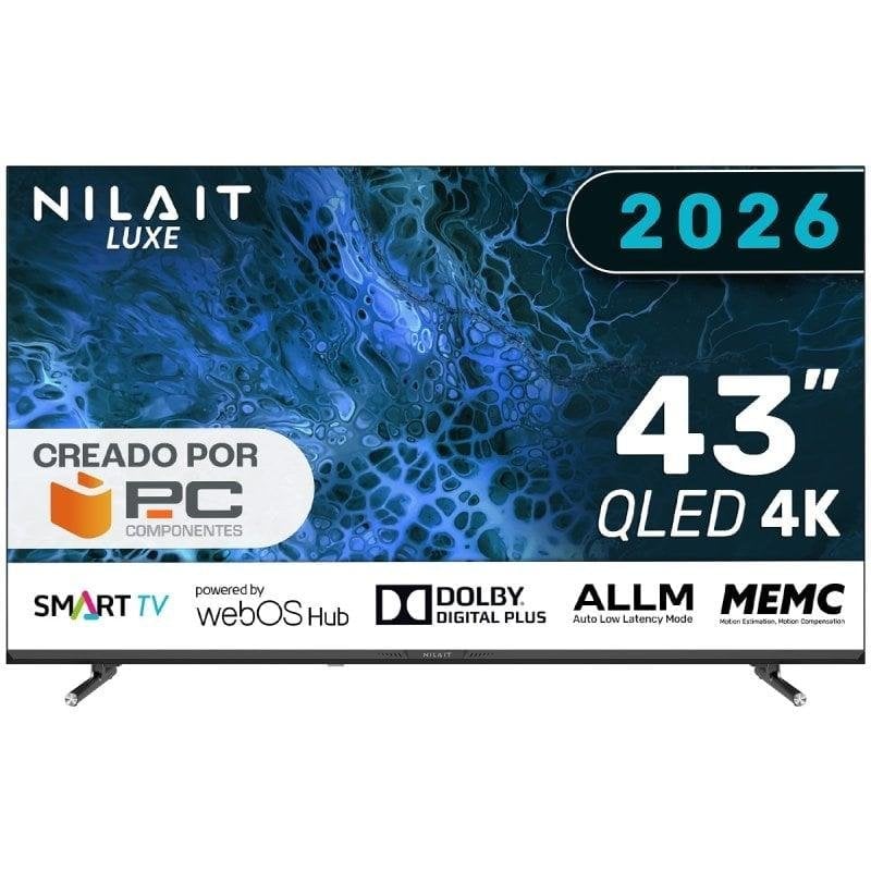 Nilait Luxe 43UD8004SWOS 43" QLED UHD 4K Smart TV WEBOS+Nilait Harmony Sound bar Barra de sonido 2.0 60W blanca