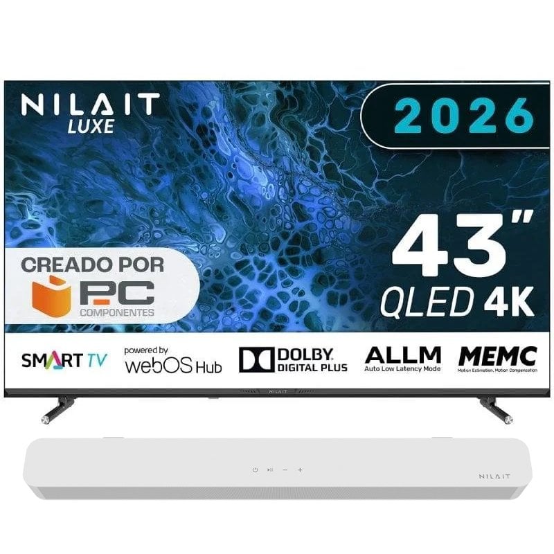 TV Nilait QLED Luxe 43UD8004SWOS 43 4K UltraHD 60Hz Smart TV WebOS HDR10 Barre de son