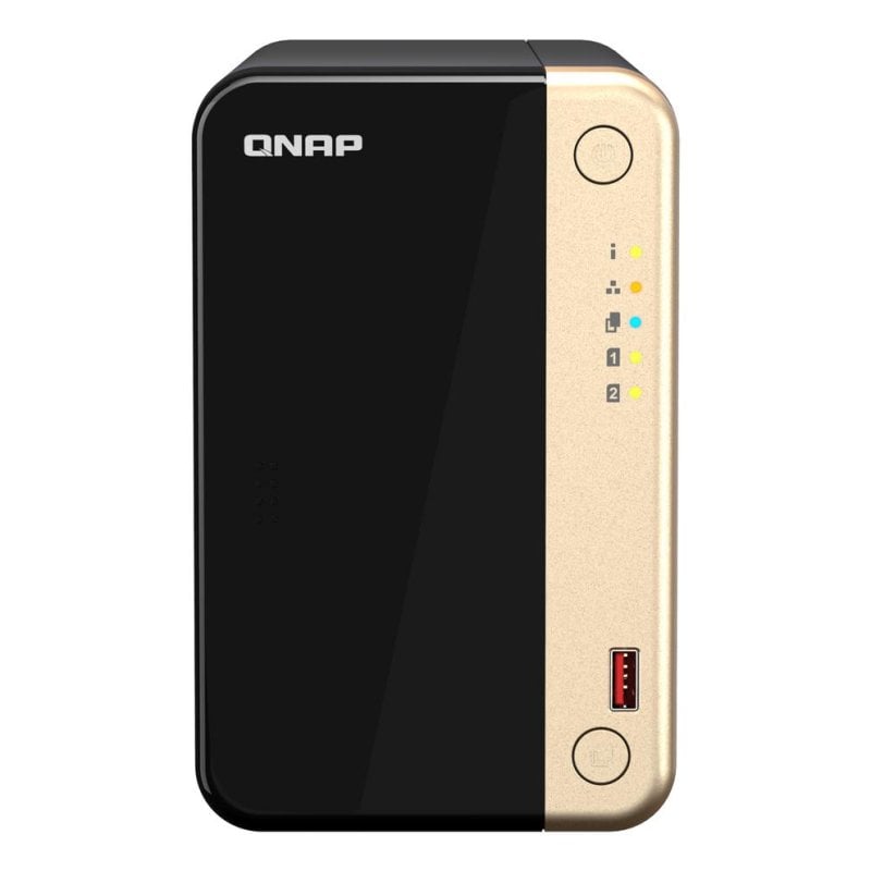 NAS QNAP TS-264 Torre Intel Celeron N5095 8GB 2 Baías 2.5GbE M.2 PCIe HDMI