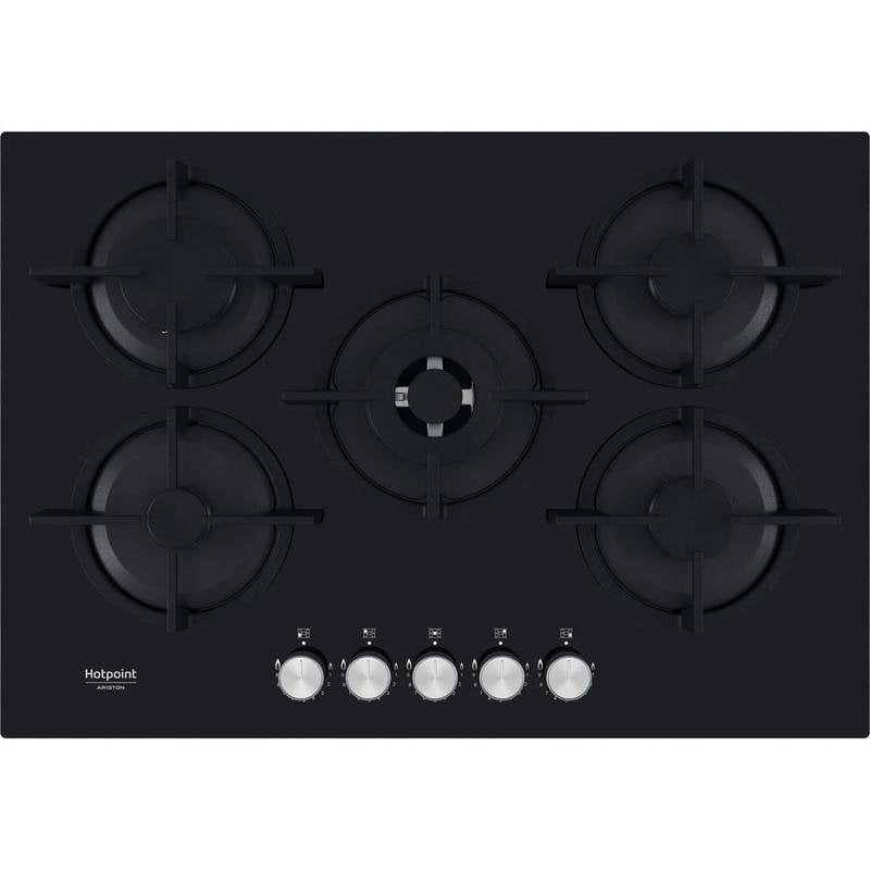 Piastra a gas Hotpoint HAGS 72S BK 4 zone Vetro Nero Integrata