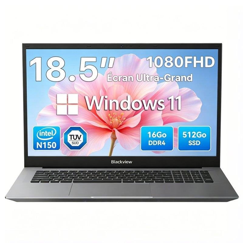 Portátil Blackview ACEBOOK 10 18,5" Intel N150 16GB Gráficos Intel 512GB SSD Windows 11 Pro Full HD
