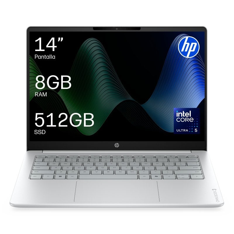 Portátil HP OmniBook 3 14-ht0009nsx 14" Intel Core Ultra 5 225U 8GB 256GB SSD Intel Graphics FreeDOS