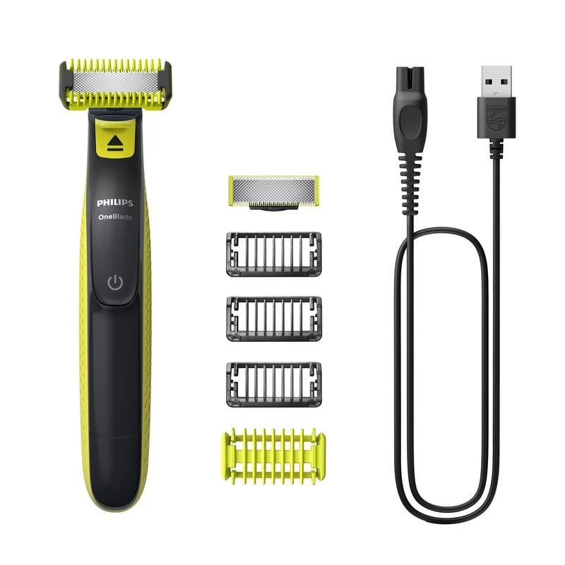 Recortadora de Barba Facial Philips OneBlade QP2824/10 Inalámbrica 45min Seco y Mojado 4 Peines