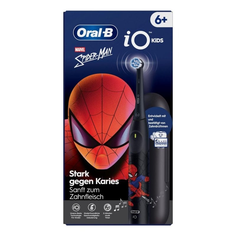 Brosse à Dents Oscillo Rotative Oral B iO Kids Spiderman 3 Modes 1 Embout Minuteur Étui