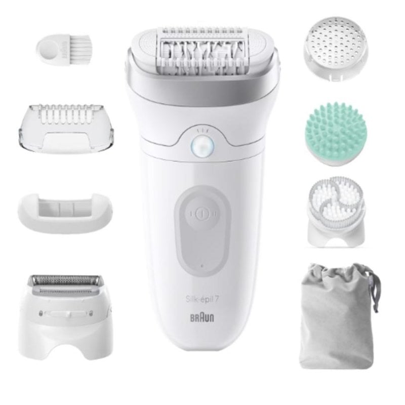Épilateur Électrique Braun Silk épil 7 7 081 sans Fil 2 Vitesses 6 Têtes Wet & Dry
