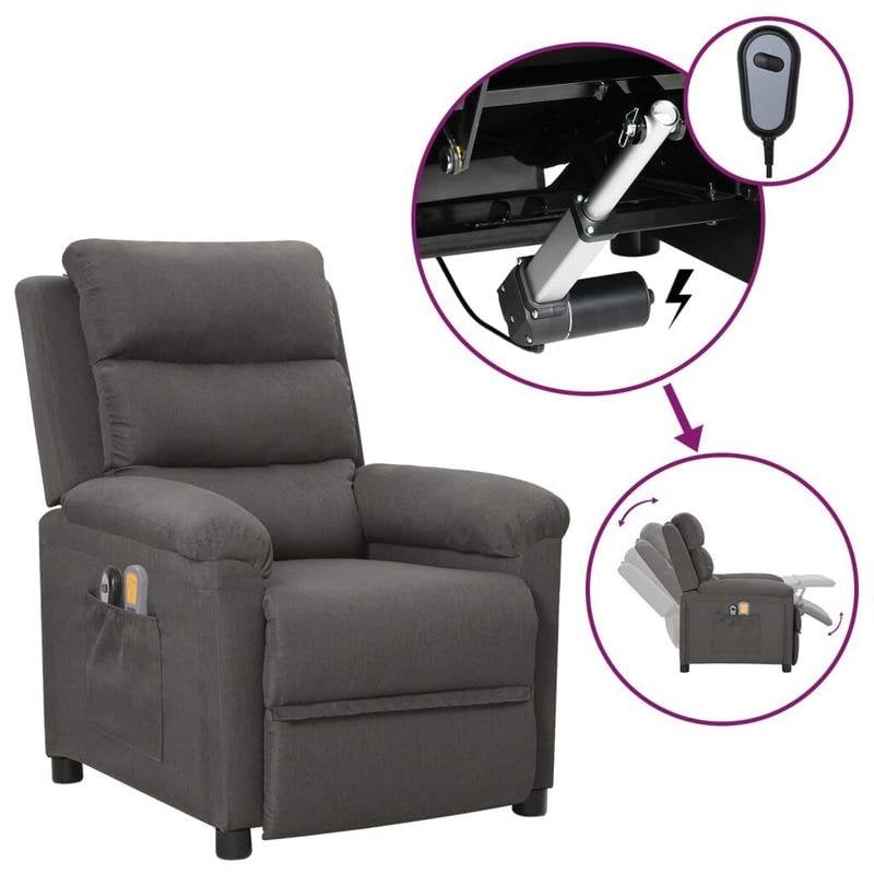 Sillón de Masaje Eléctrico vidaXL Gris