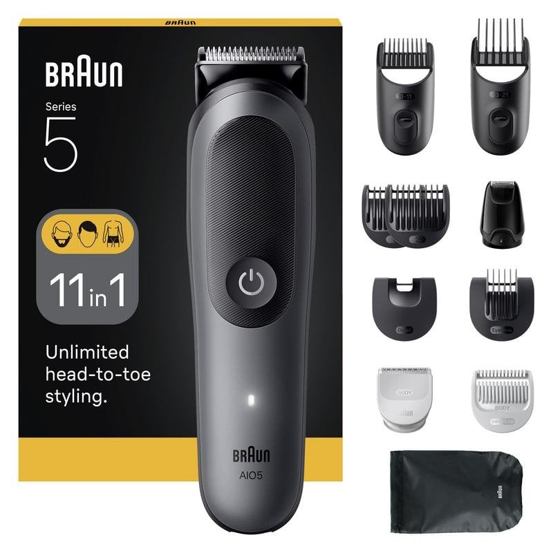 Máquina de Cortar Cabelo Braun 80789913 Sem Fios 21 Comprimentos 120min 8 Pentes À Prova de Água Carga Rápida
