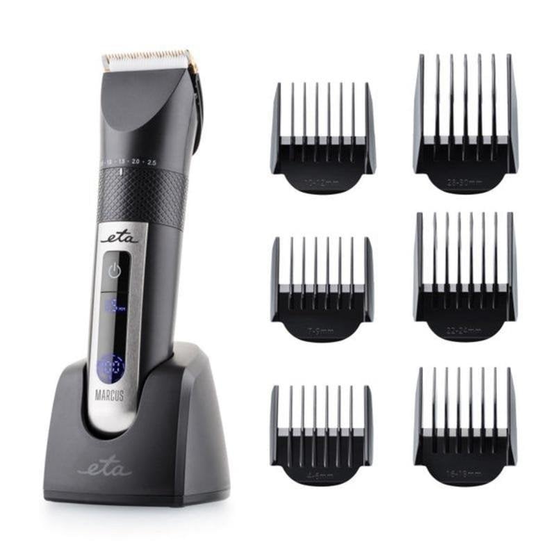 Máquina de Cortar Cabelo Profissional ETA Marcus Sem Fios 0,5-2,5 mm 80min 6 Pentes Lâmina Cerâmica