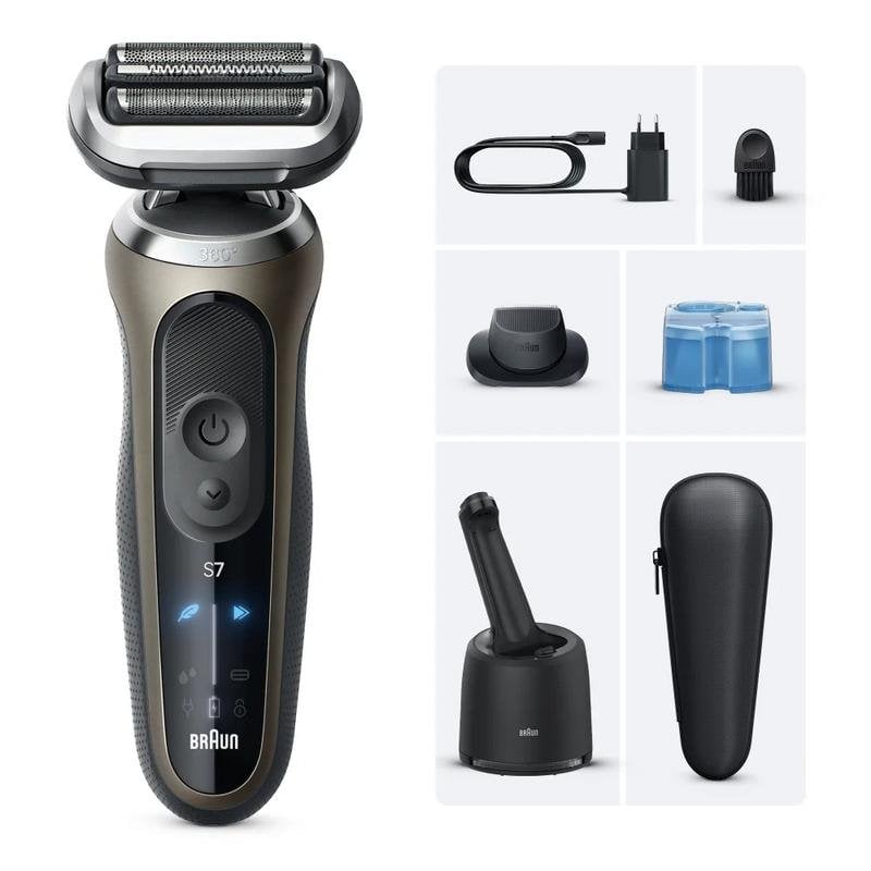 Gesichtsrasierer Braun Series 7 72-C7200cc Kabellos 60min Nass- und Trockenrasur 3 Scherköpfe Schnellladung