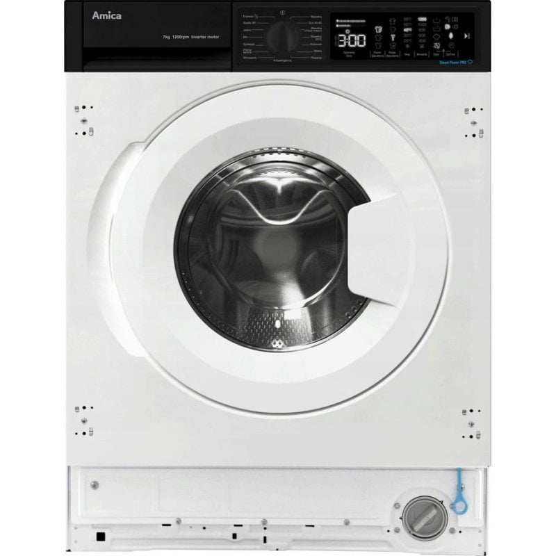 Lavadora Amica WABIC712ALISTO Carga Frontal 7Kg 1200rpm A Blanca SteamPower Pro
