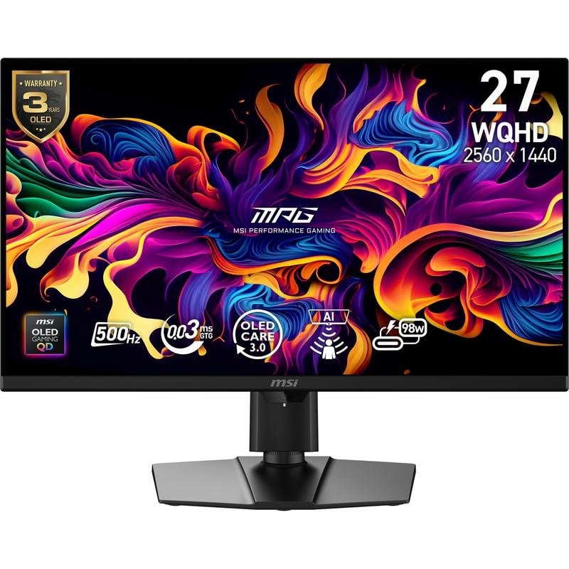 Écran PC MSI MPG 271QRDE 27" Wide Quad HD 500Hz QD-OLED Ajustable 0,03ms