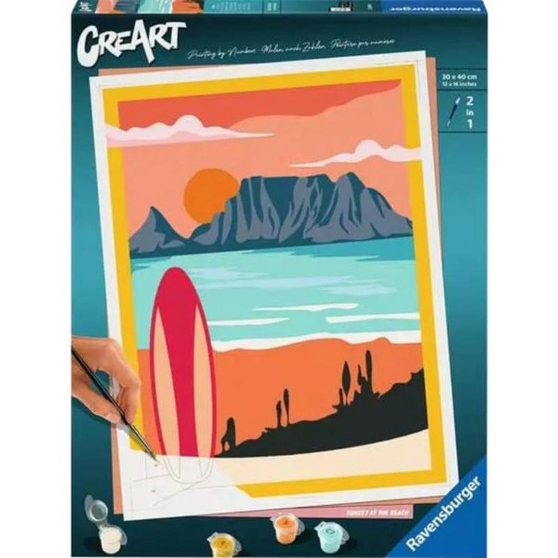 Ravensburger CreArt Peinture Par Numéros – Lago Maggiore – À Partir De 14 Ans – Kit Complet Avec Acryliques, Pinceau, Toile 30 Cm – Détente Garantie