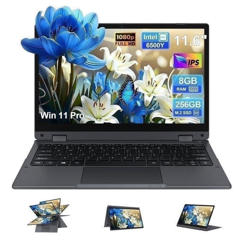 Portátil INTECHNE Convertible 11,6" Intel Core 6500Y 8GB 256GB SSD UHD 615 Windows 11 Pro