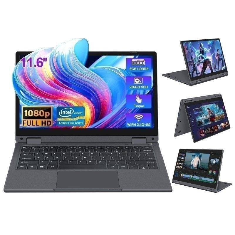 Portátil INTECHNE Convertible 11,6" Intel Core 6500Y 8GB UHD 615 256GB SSD Windows 11 Pro Táctil