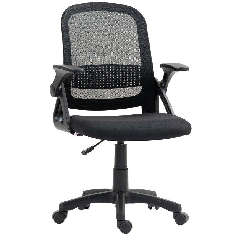 Silla Giratoria Ergonómica Rolipo con Reposabrazos Abatibles y Soporte Lumbar Negra