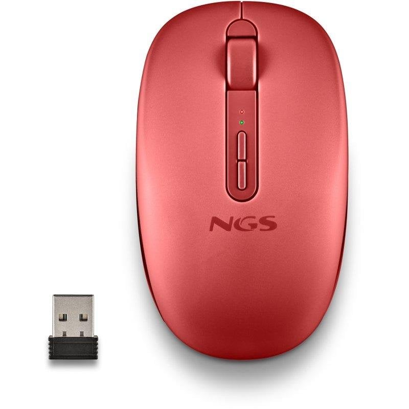 NGS Fog Dual Kabellose Dual-Maus Bluetooth 5.2 1600DPI Leise Rot