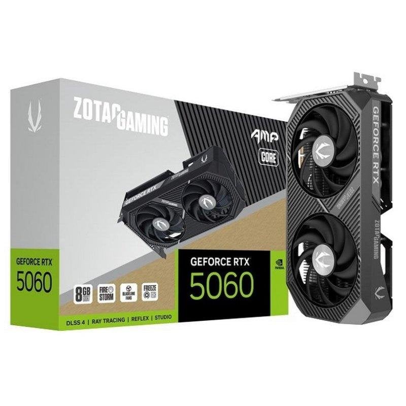 Tarjeta Gráfica Zotac GeForce RTX 5060 AMP Core 8GB GDDR7 Reflex 2 RTX AI DLSS4.5