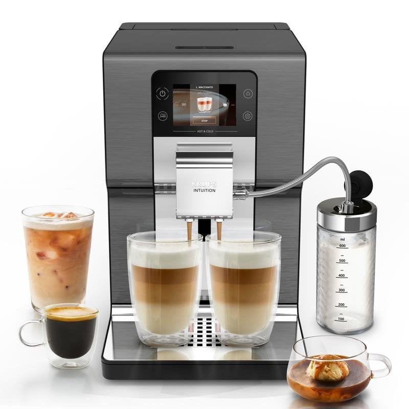 Caffettiera superautomatica Krups EA879N 2,5 L 15 Bar 2 Tazze Nero Metallico