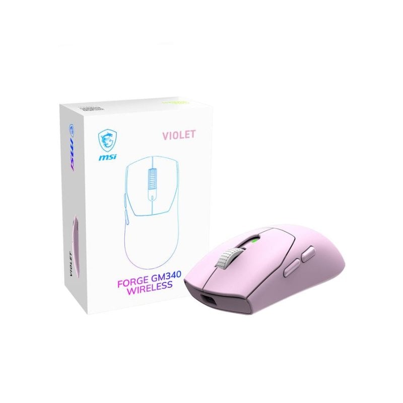 Ratón MSI Forge GM340 Wireless Ambidiestro 12000 DPI Violeta 6 Botones