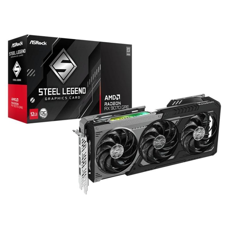 Tarjeta Gráfica AsRock Radeon RX 9070 GRE 12GB GDDR6 PCIe 5.0 Triple Ventilador