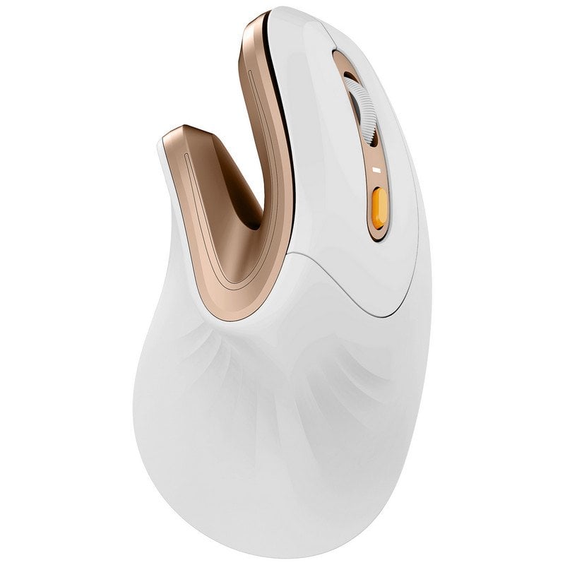 Mouse Protoarc EM11 NL Vertical Wireless Bluetooth 2400DPI Bianco Oro Ergonomico