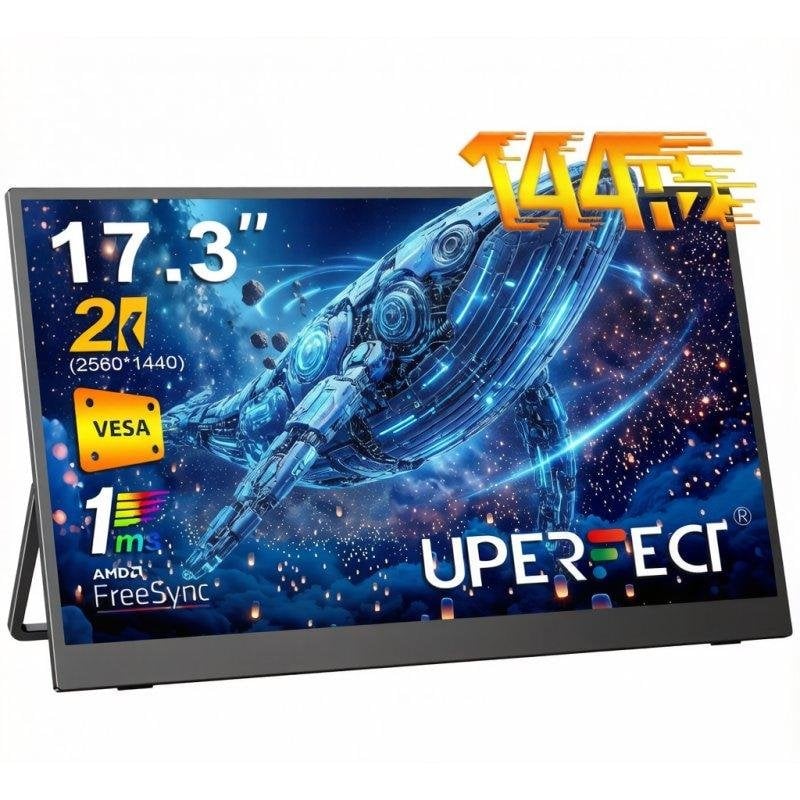 Monitor Uperfect 17,3" QHD 144Hz IPS portátil cuerpo metálico VESA 1ms