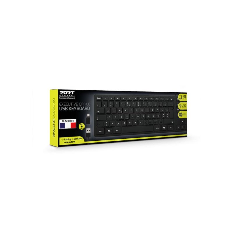 Clavier USB PORT Connect Executive Office – 109 Touches, 6 Raccourcis Multimédias - vue 4