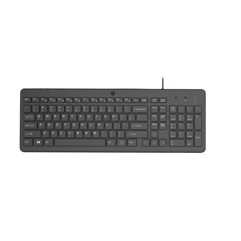 Teclado HP 150 WD alámbrico completo USB tipo A negro con teclado numérico