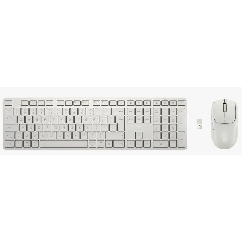 Clavier HP 495C sans fil multidispositif complet avec souris blanche