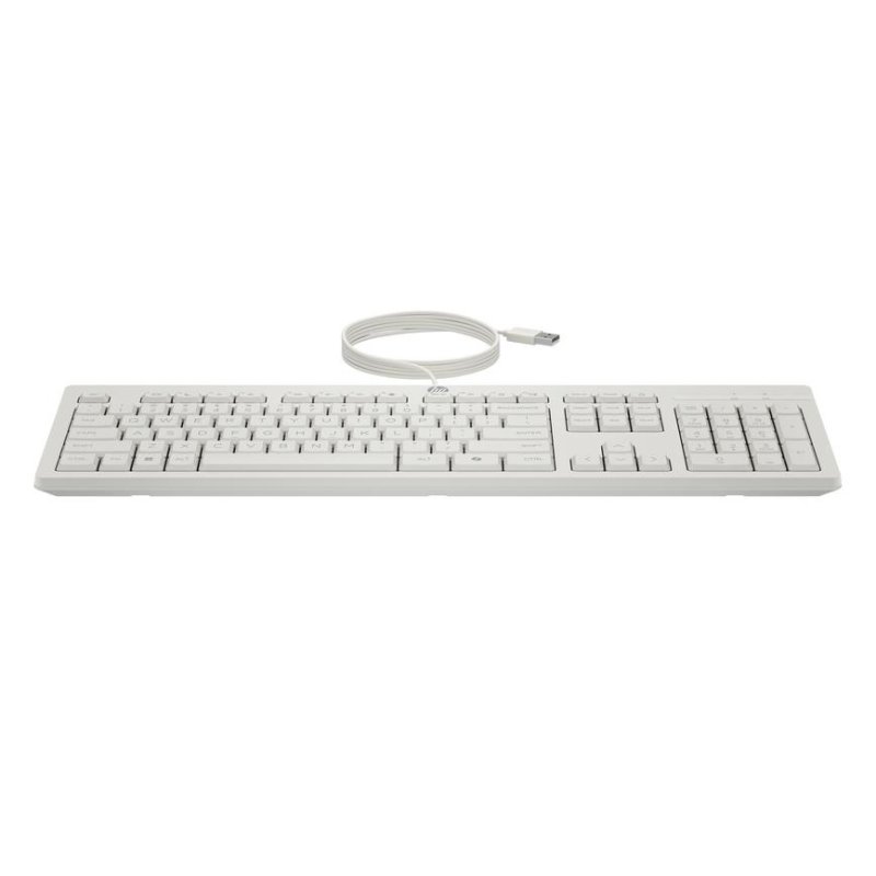 Clavier HP 225 complet filaire avec souris optique USB blanc