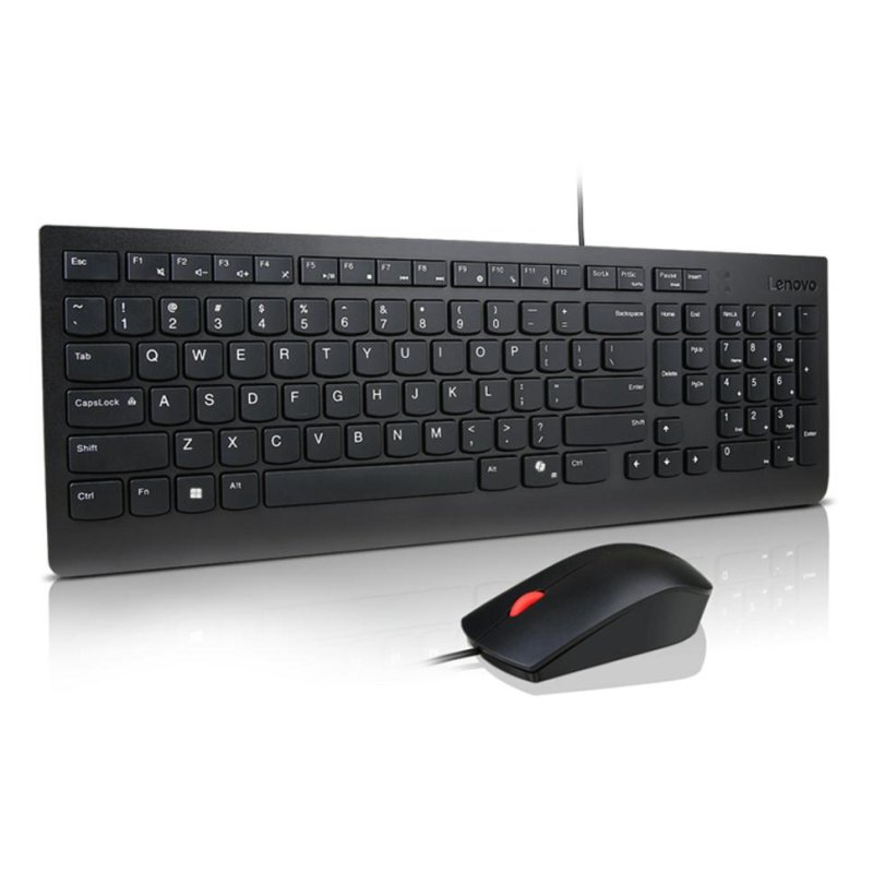 Ensemble Clavier et Souris Lenovo Essential Wired Combo – Filaire, AZERTY, Noir