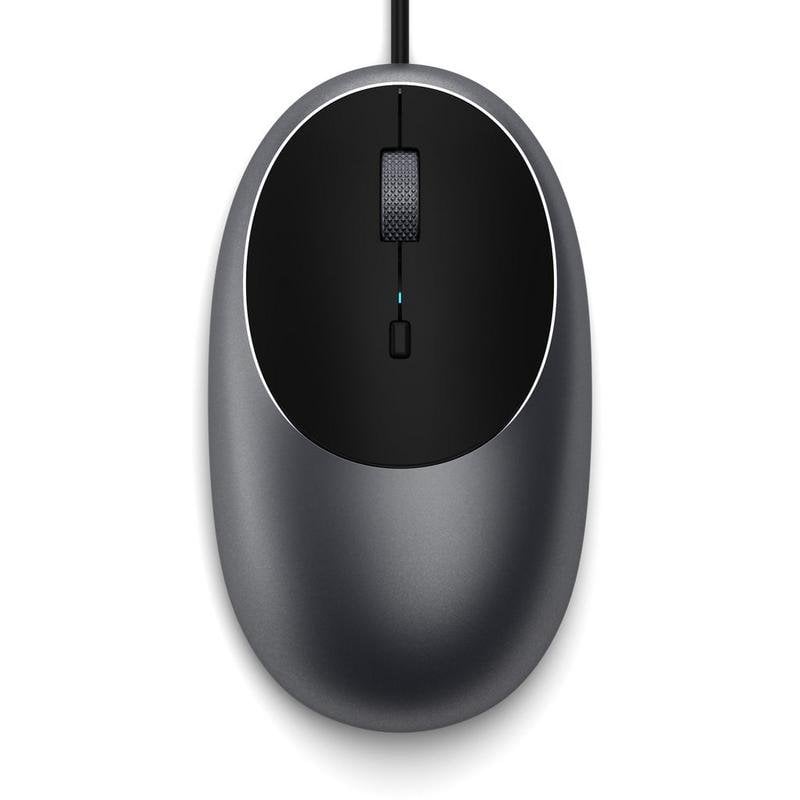 Ratón Satechi C1 Ambidextro USB Tipo C 3200 DPI Negro Gris Cable
