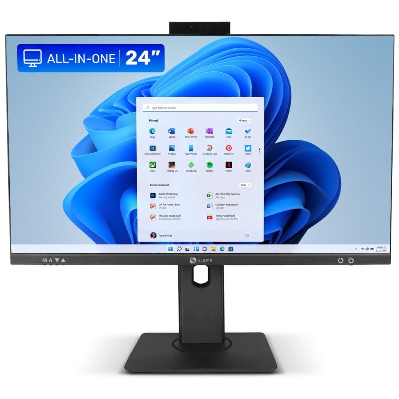 Alurin Flow AIO 24" Regulable Intel Core i5-12400/16GB/500GB SSD/Windows 11