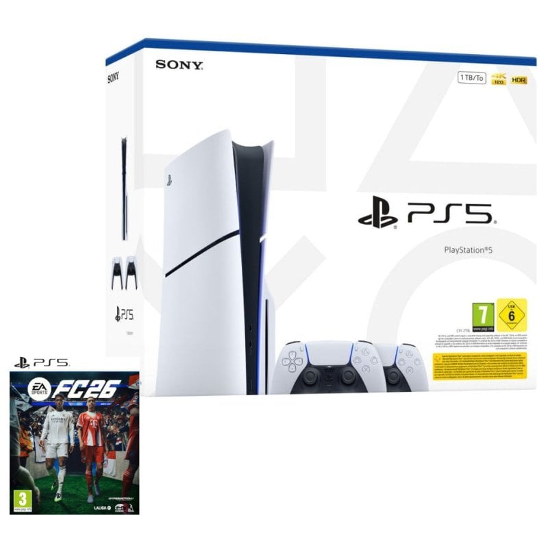 Sony PlayStation 5 Slim Chasis E + 2x Mandos DS + EA SPORTS FC 26