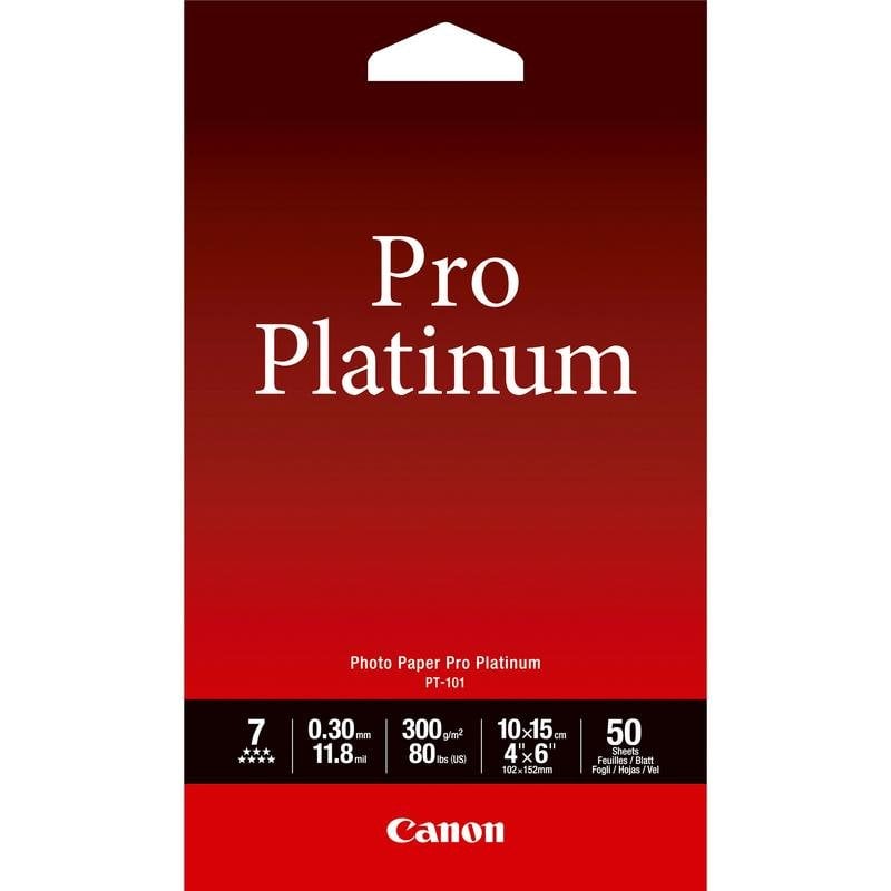 Papiers photo Canon 300 g/m² 4 x 6 pouces 50 feuilles brillant 98 %
