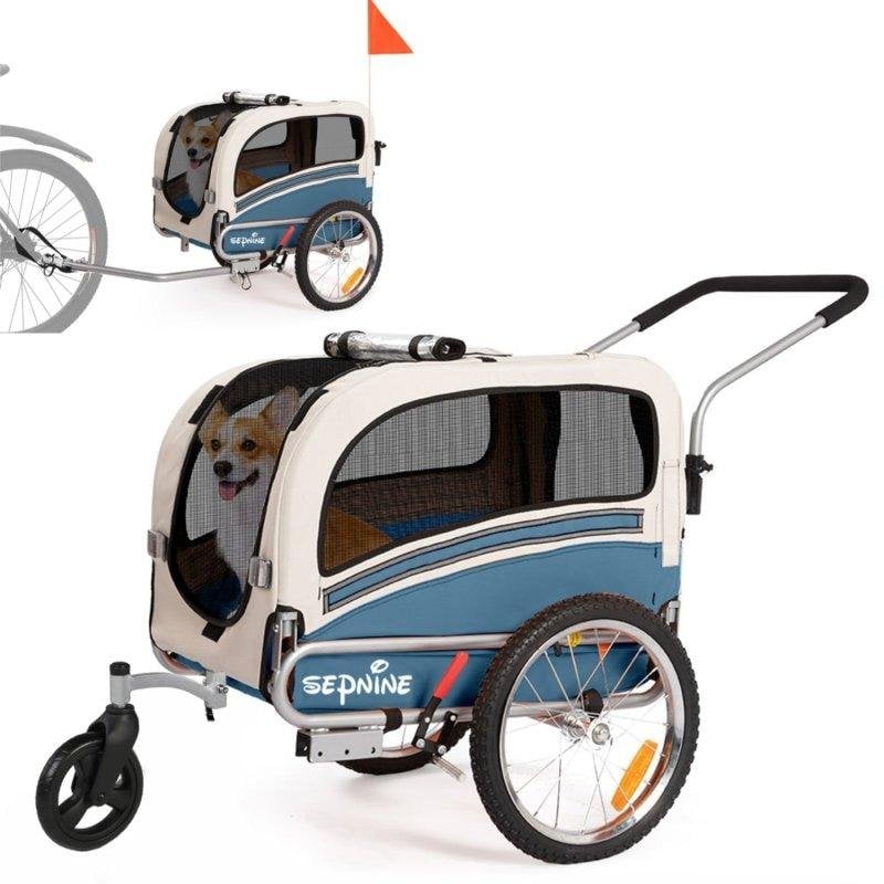 Remolque para mascotas Sepnine 20303b Plegable Impermeable 30kg Azul