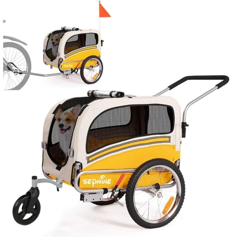 Remolque para mascotas Sepnine 20303b Plegable Impermeable 30kg Amarillo