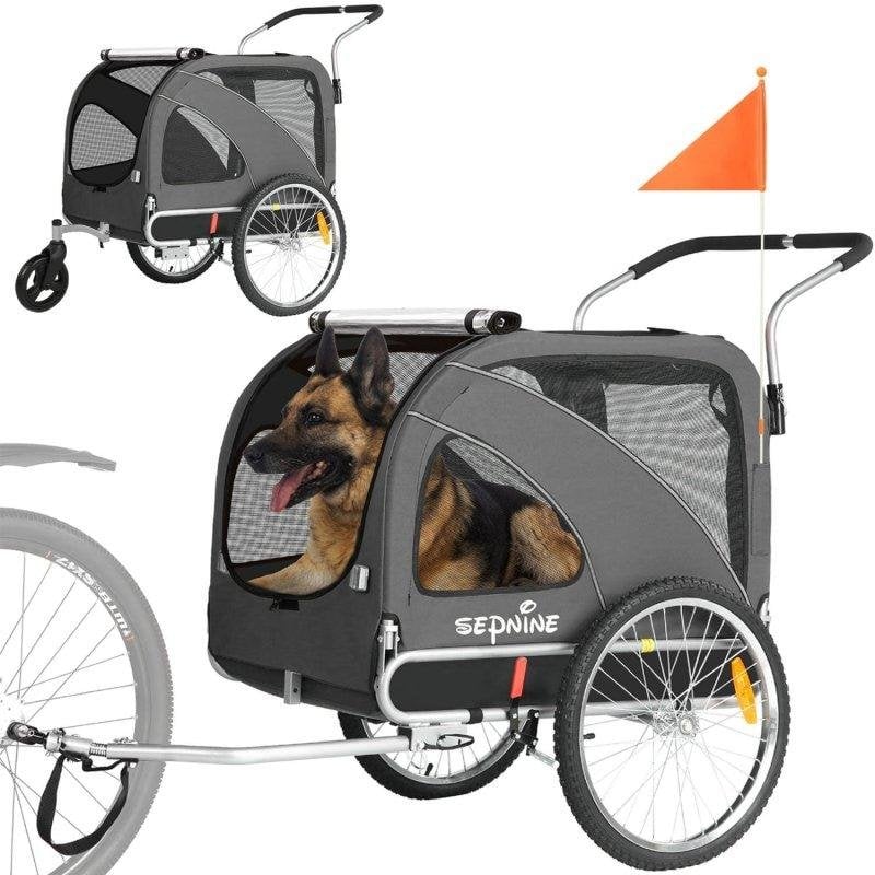Remolque para Mascotas Sepnine 10202b 40kg Plegable Gris Oscuro