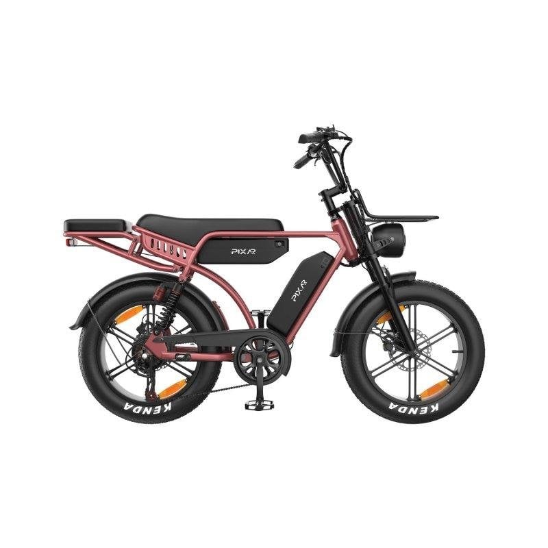 Bicicleta Elétrica Pixar M9 - Motor 250W Bateria 48V 35Ah Freios Hidráulicos Cor de Rosa Dourado