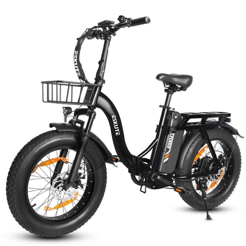 Vélo électrique Eskute D202 - Moteur 250W Batterie 48V20.8ah Pneus 20x4 Freins à disque Noir