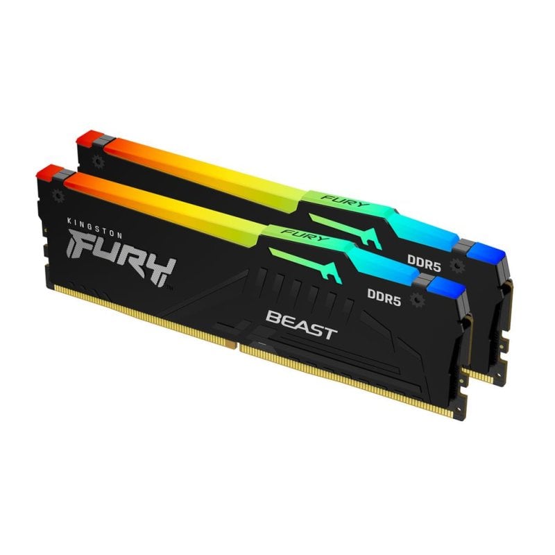 Kingston FURY Beast RGB Memoria RAM 32GB DDR5 6800MHz CL34 2x16GB AMD EXPO Dissipatore nero