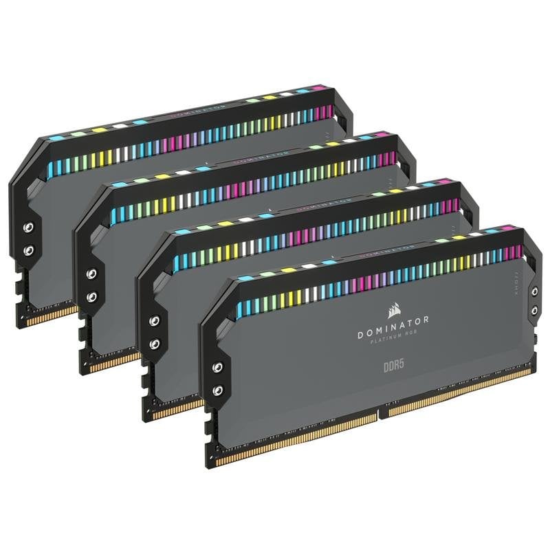 Mémoire RAM Corsair Dominator Platinum 64Go 4x16Go DDR5 5600MHz CL36 AMD EXPO RGB Noir