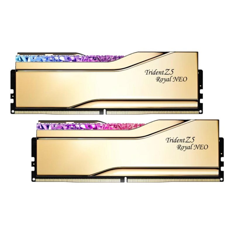 Mémoire RAM G.Skill Trident Z5 Royal Neo 32Go 2x16Go DDR5 6000MHz CL28 AMD EXPO RGB doré